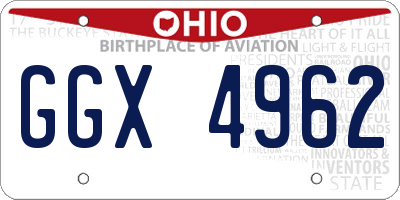 OH license plate GGX4962