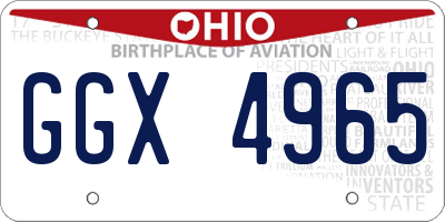 OH license plate GGX4965