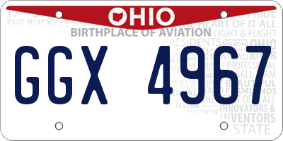 OH license plate GGX4967