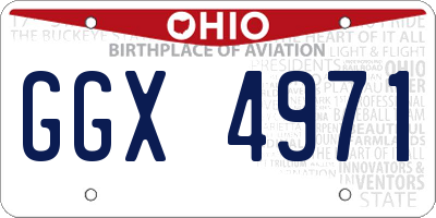 OH license plate GGX4971
