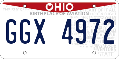 OH license plate GGX4972
