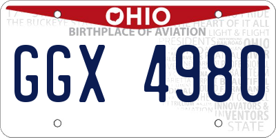 OH license plate GGX4980