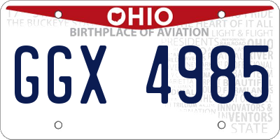OH license plate GGX4985
