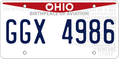 OH license plate GGX4986