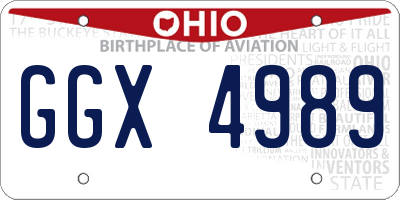 OH license plate GGX4989