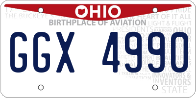 OH license plate GGX4990