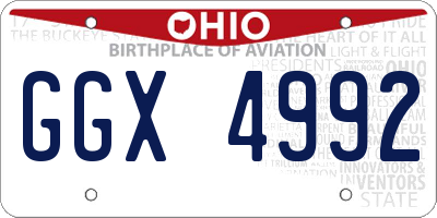 OH license plate GGX4992