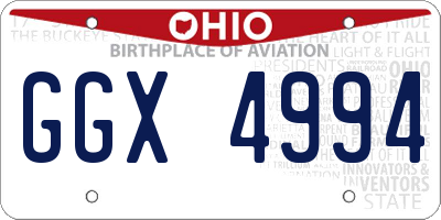 OH license plate GGX4994