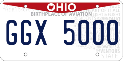 OH license plate GGX5000