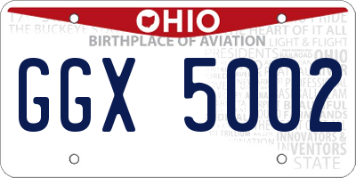OH license plate GGX5002