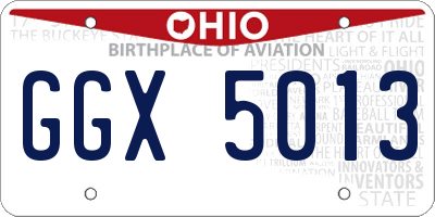 OH license plate GGX5013