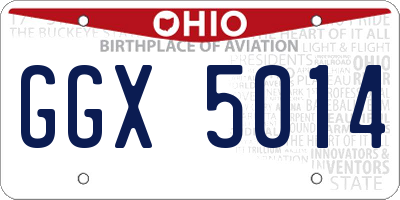 OH license plate GGX5014