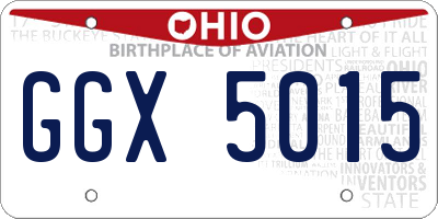OH license plate GGX5015