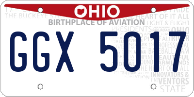 OH license plate GGX5017