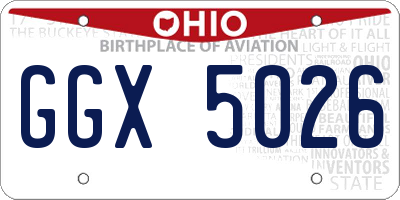 OH license plate GGX5026