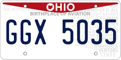 OH license plate GGX5035