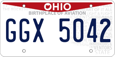 OH license plate GGX5042