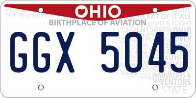 OH license plate GGX5045