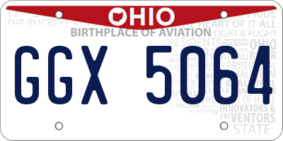 OH license plate GGX5064