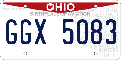 OH license plate GGX5083
