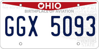 OH license plate GGX5093