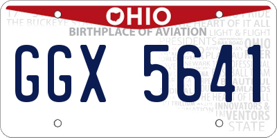 OH license plate GGX5641