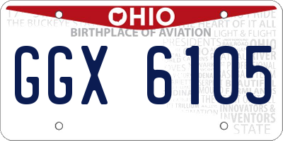 OH license plate GGX6105