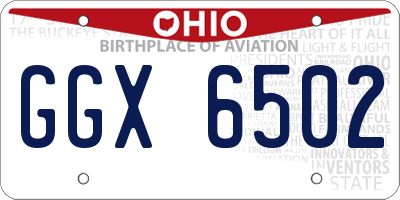OH license plate GGX6502