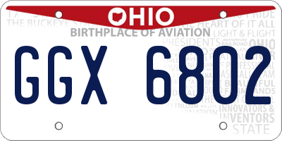 OH license plate GGX6802