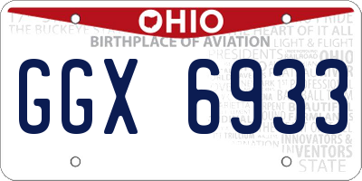 OH license plate GGX6933