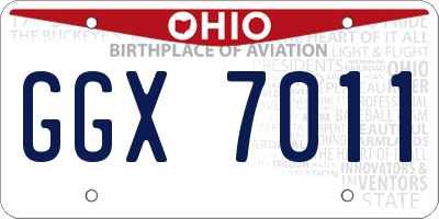 OH license plate GGX7011