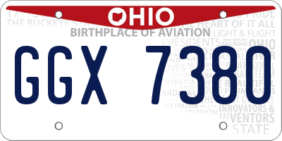 OH license plate GGX7380