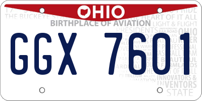 OH license plate GGX7601