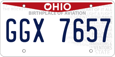OH license plate GGX7657