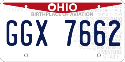 OH license plate GGX7662