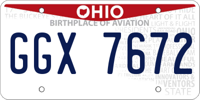 OH license plate GGX7672
