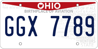 OH license plate GGX7789