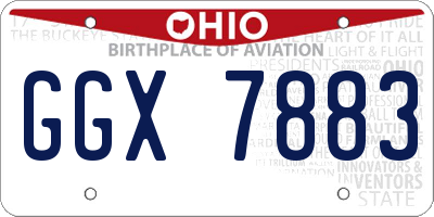 OH license plate GGX7883