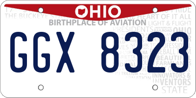 OH license plate GGX8323