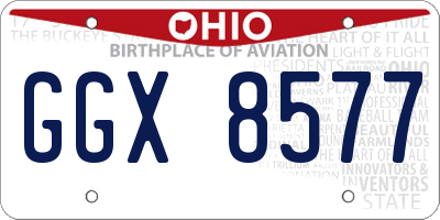 OH license plate GGX8577