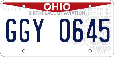 OH license plate GGY0645