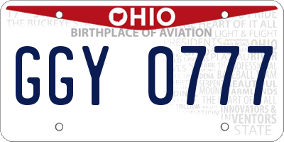 OH license plate GGY0777