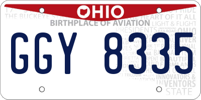 OH license plate GGY8335