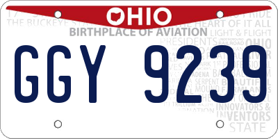 OH license plate GGY9239