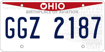 OH license plate GGZ2187