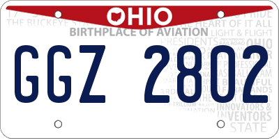 OH license plate GGZ2802