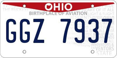 OH license plate GGZ7937