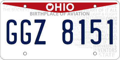 OH license plate GGZ8151