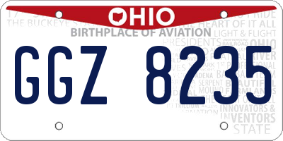 OH license plate GGZ8235
