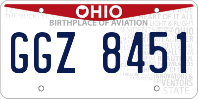 OH license plate GGZ8451